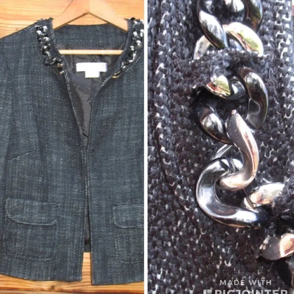 Michael Kors  Metallic Tweed Blazer Jacket